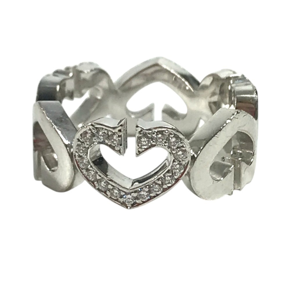 CARTIER 18k Silver Diamond Heart Ring